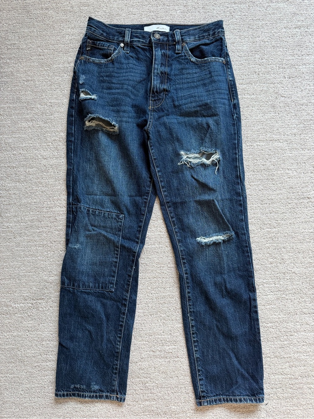 Kancan KC8725D Distressed Straight Leg Boyfriend Jeans Size 3/25 100% Cotton